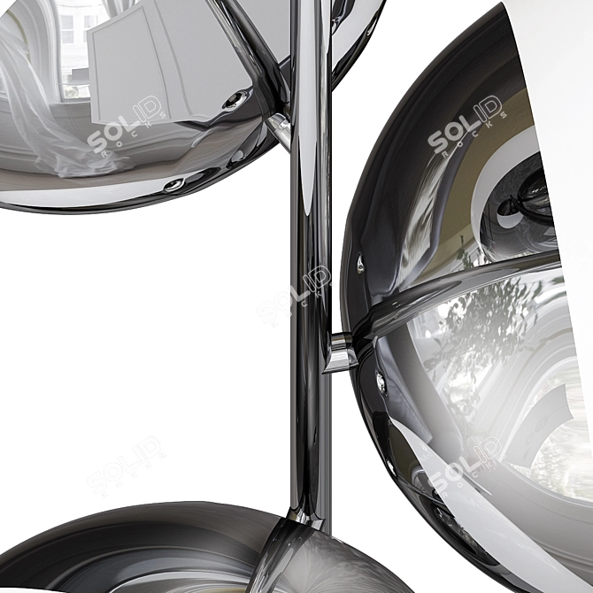 Title: Gleaming Globe Chandelier Fixture 3D model image 2