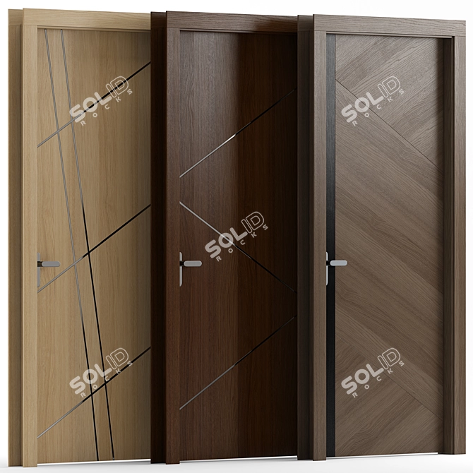 Oakwood Metal Interior Doors 3D model image 1