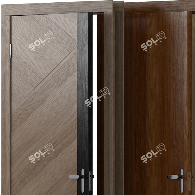 Oakwood Metal Interior Doors 3D model image 3