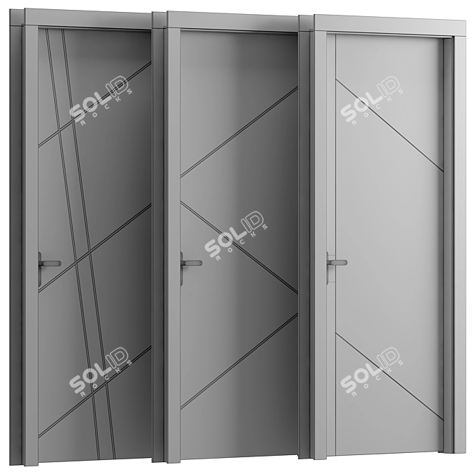 Oakwood Metal Interior Doors 3D model image 7