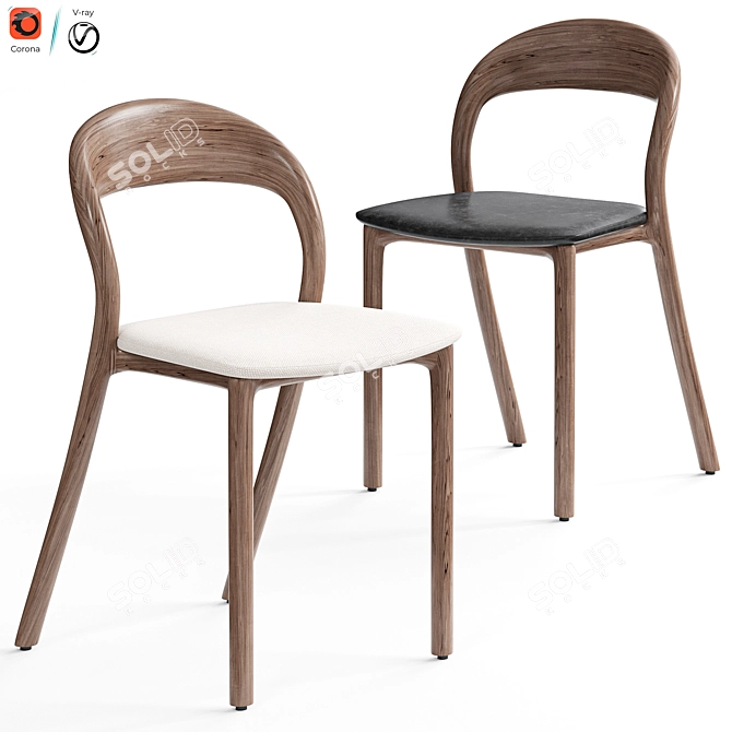 Contemporary Light Chair & Dining Table 3D model image 3