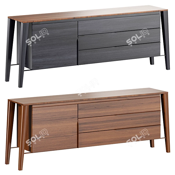 Modern Euclide Chest Drawers, 3D 3D model image 1