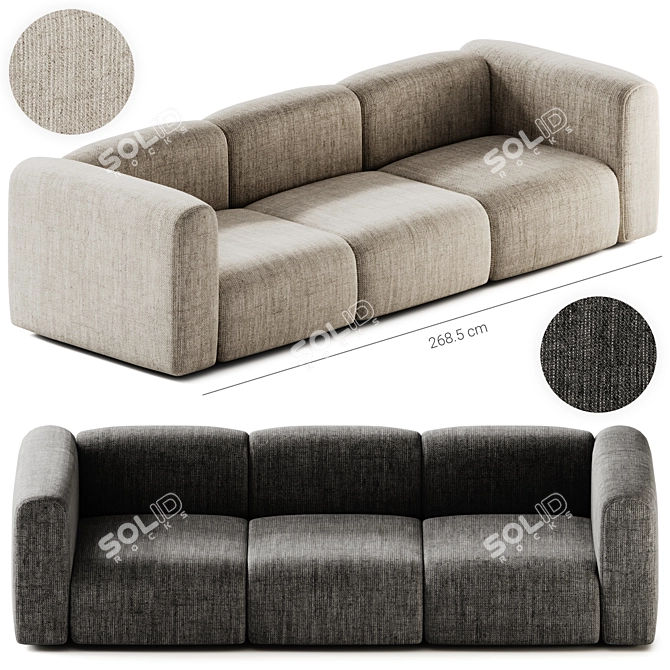 Mags Soft 3-Seater Sofa Ensemble 3D model image 1