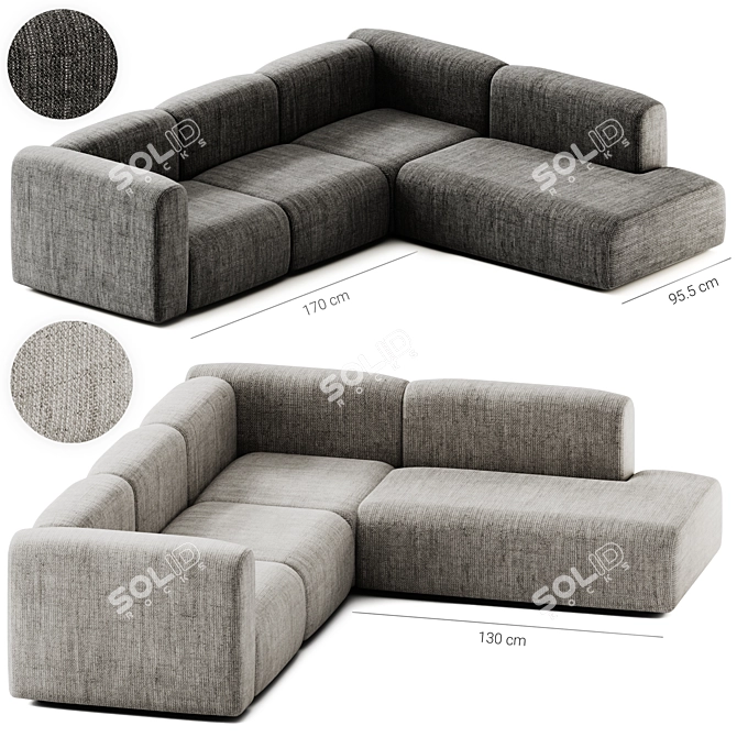 Modern Hay Mags Sofa Set 3D model image 1