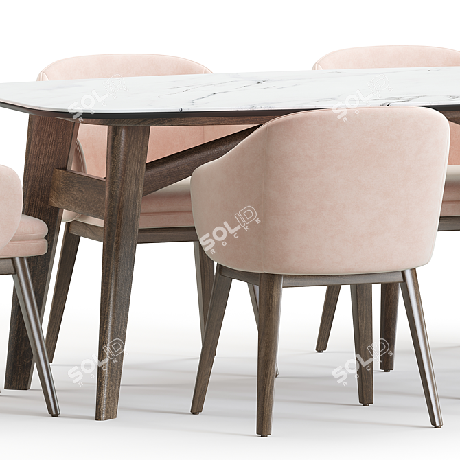 Modern Dining Set: Wayne & Abrey 3D model image 2