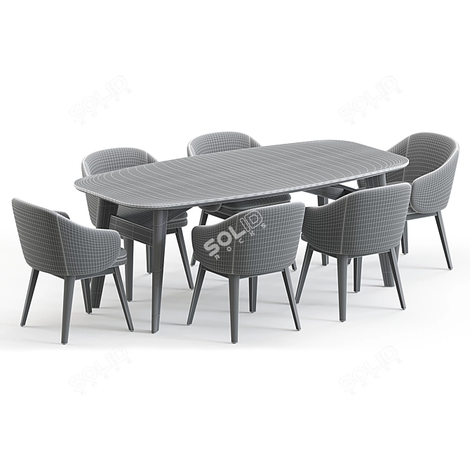 Modern Dining Set: Wayne & Abrey 3D model image 3