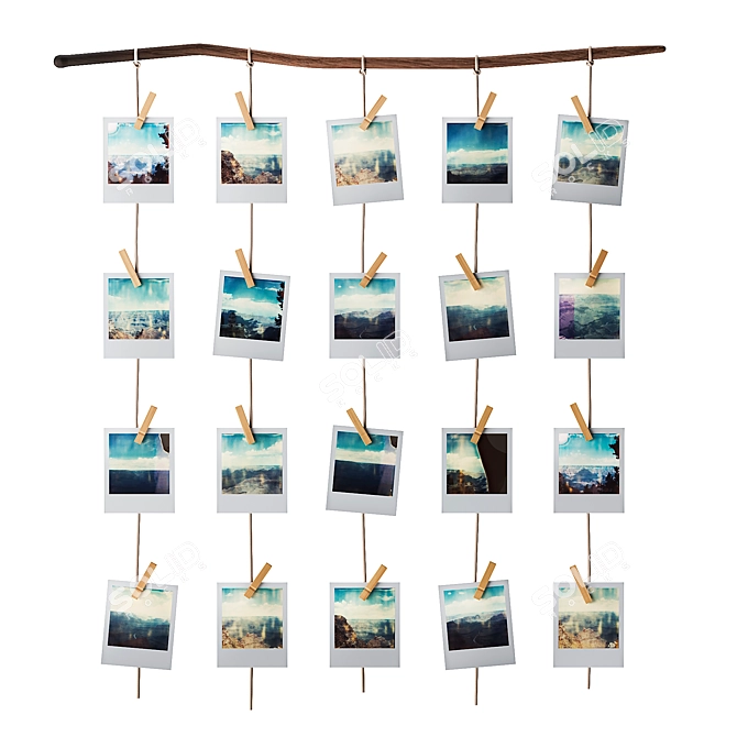 Travel-Inspired Polaroid Decor Set 3D model image 1