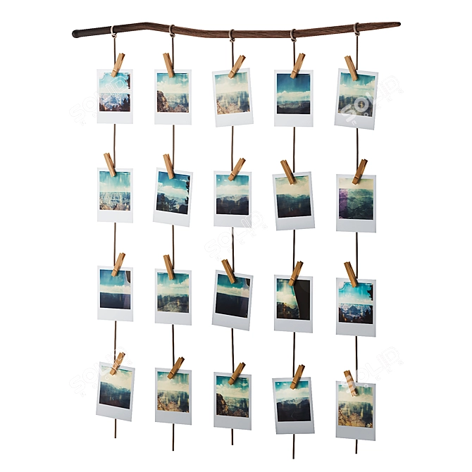 Travel-Inspired Polaroid Decor Set 3D model image 2