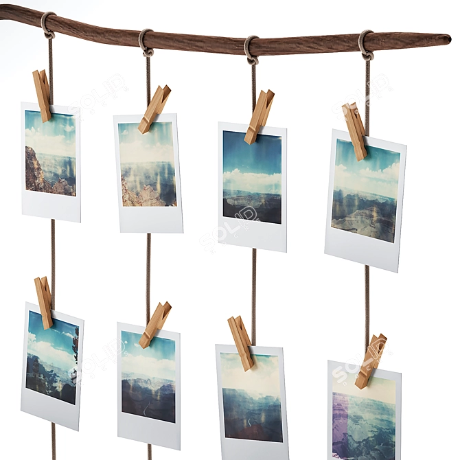 Travel-Inspired Polaroid Decor Set 3D model image 4