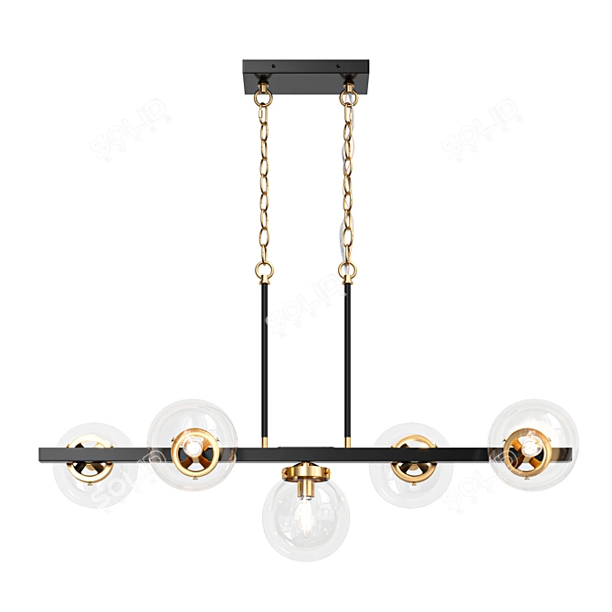 Modern Linear Pendant Light Fixture 3D model image 1