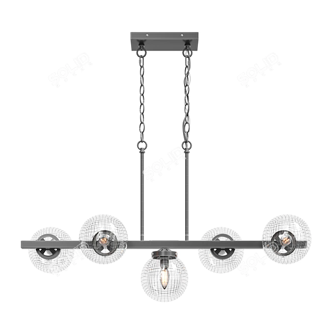 Modern Linear Pendant Light Fixture 3D model image 3