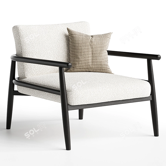 Elegant Teresa Fabric Armchair 3D model image 1