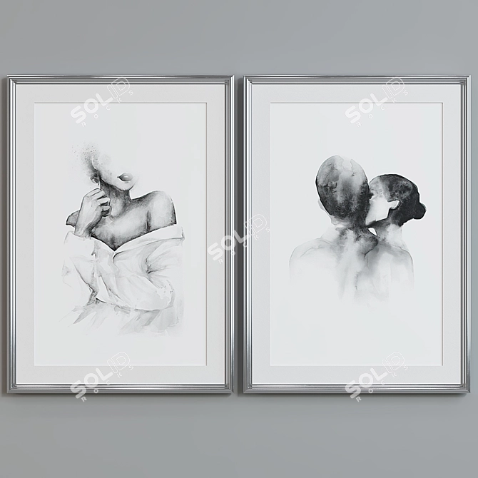  Modern Abstract Portrait Picture Frame Set 3D model image 5