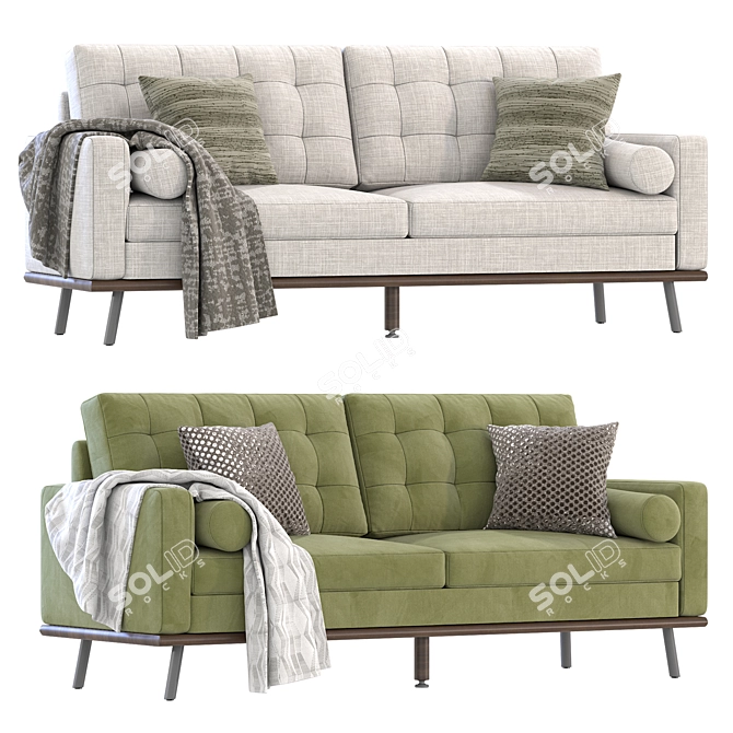 Modern and Stylish Isaac Sofa 3D model image 1