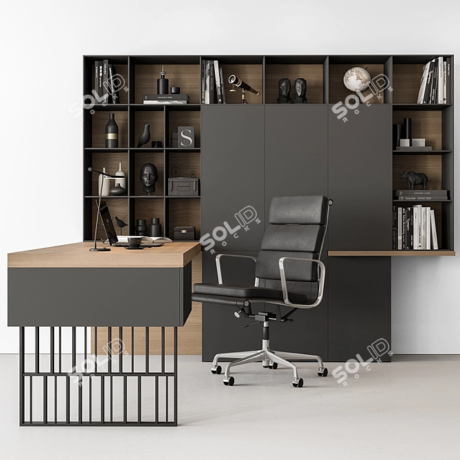 Executive Office Desk Furniture 500 3D model image 1