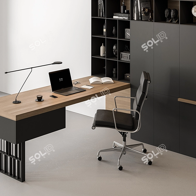 Executive Office Desk Furniture 500 3D model image 2