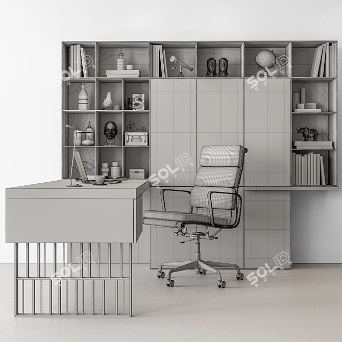 Executive Office Desk Furniture 500 3D model image 5