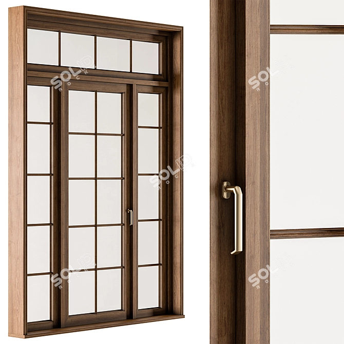 Timeless Wooden Windows Set 25 3D model image 4