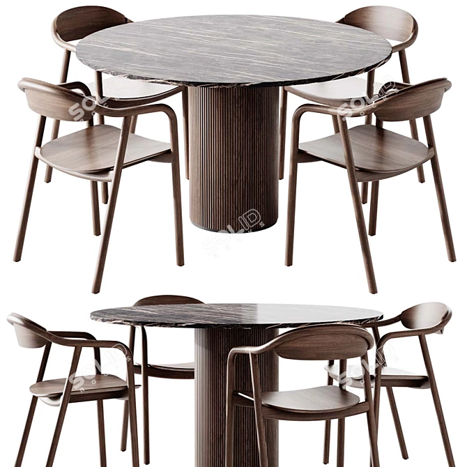 Modern Ostinato I Dining Set 3D model image 1