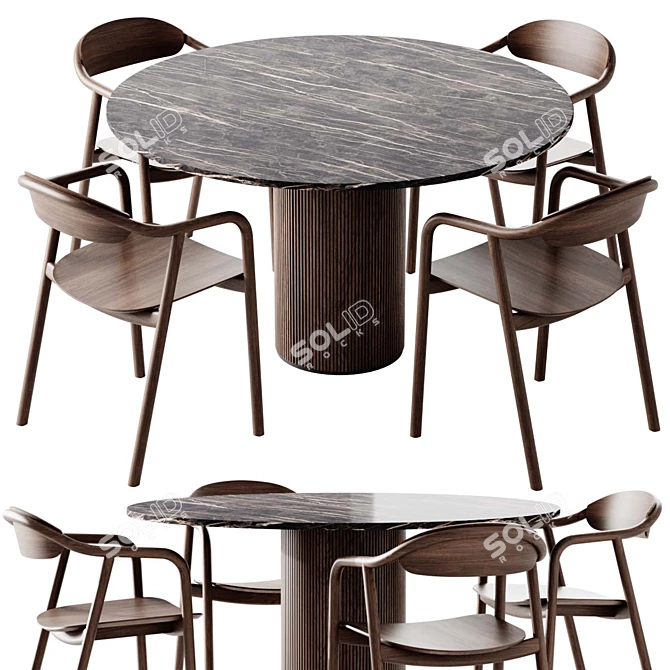 Modern Ostinato I Dining Set 3D model image 2