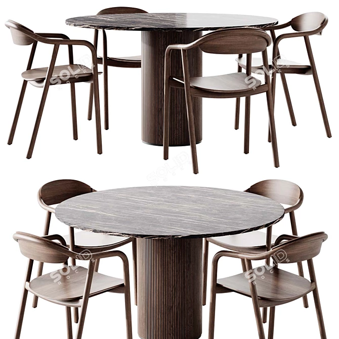 Modern Ostinato I Dining Set 3D model image 4