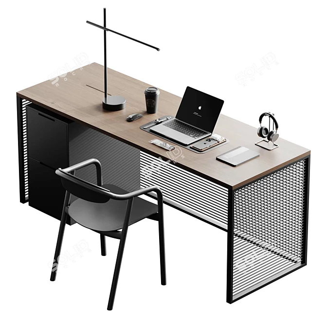 High-poly Workstation 3D Model 3D model image 1