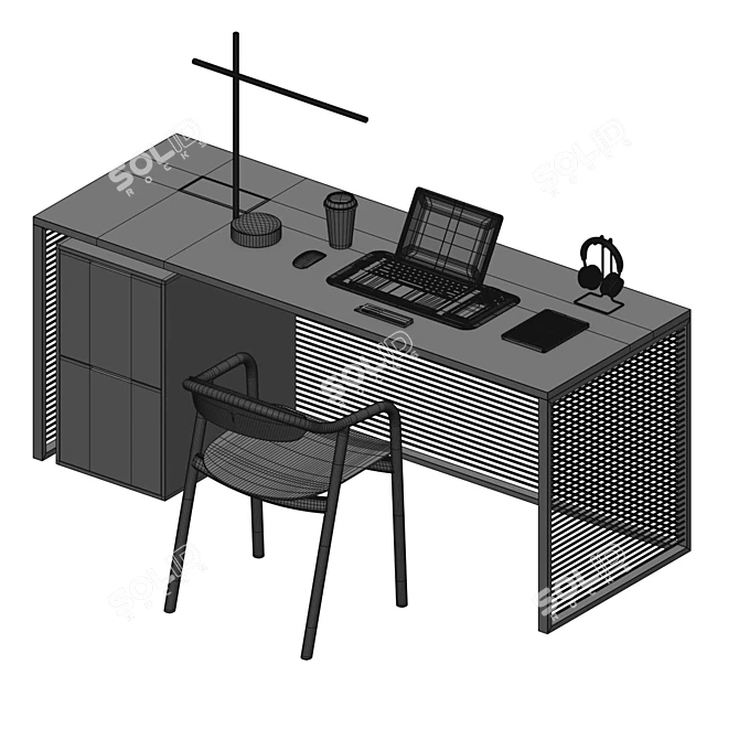 High-poly Workstation 3D Model 3D model image 6