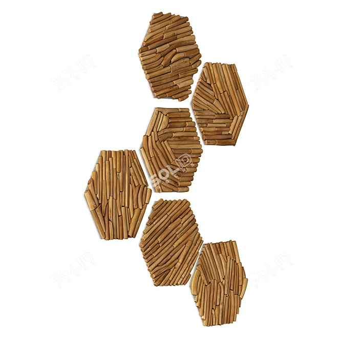 Polygonal Branch Textured 3D Model 3D model image 2