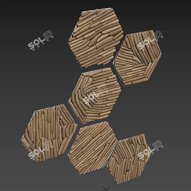 Polygonal Branch Textured 3D Model 3D model image 5