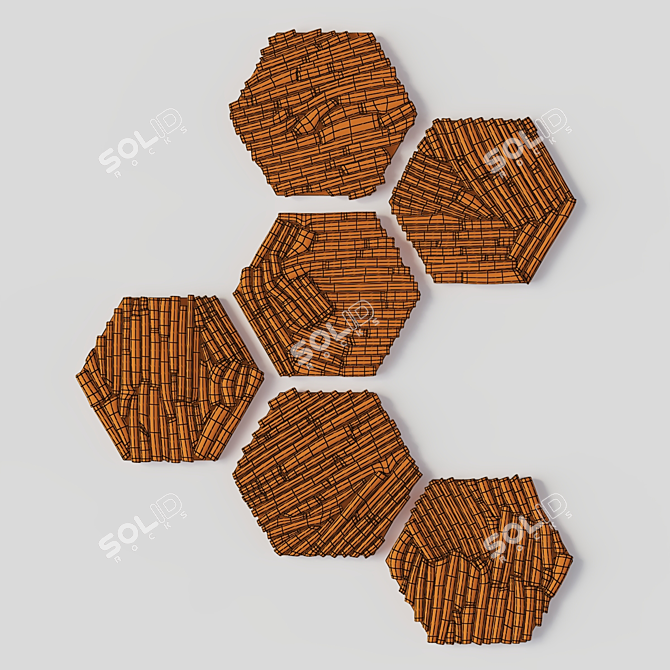 Polygonal Branch Textured 3D Model 3D model image 6