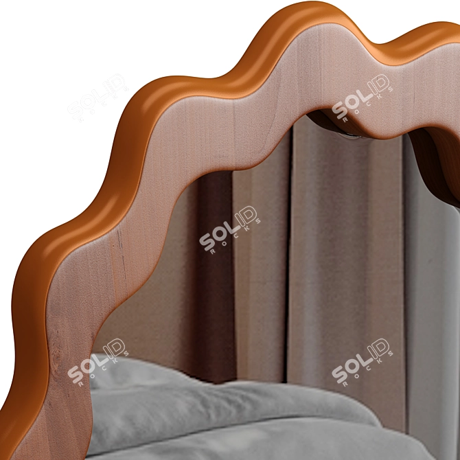 Modern MDF Wavy Wall Mirror 3D model image 4