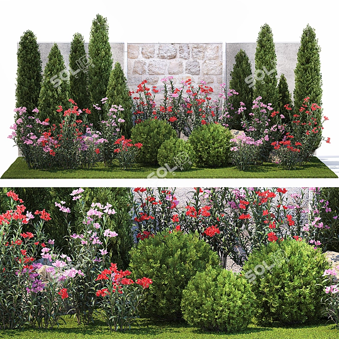 Elegant Garden Plant Collection 3D model image 1