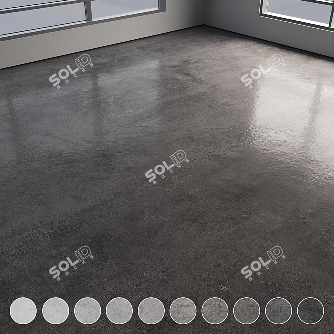 Colorful Seamless Polished Concrete Floor 3D model image 1