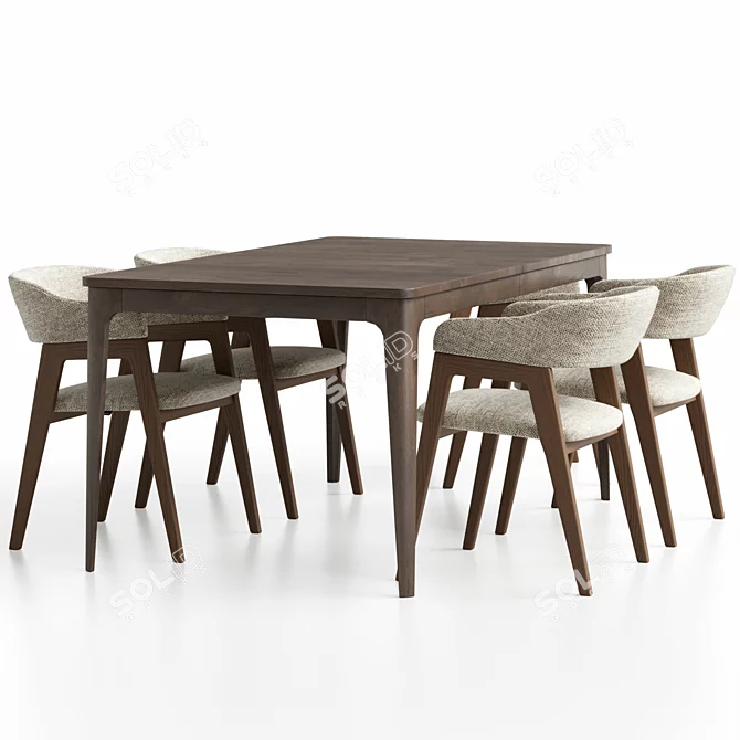 Customizable Chelsea Chair & Extendable NY Table 3D model image 3