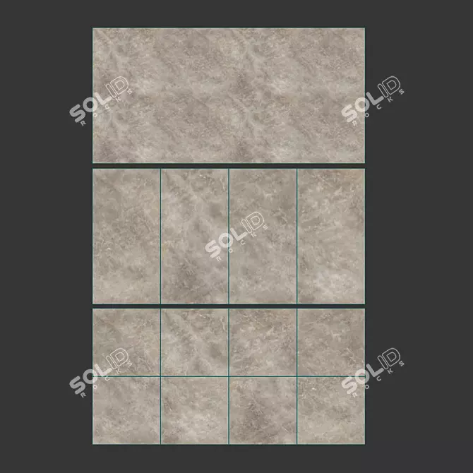 Silk Marbl Grey Ceramic Tile 3D model image 4