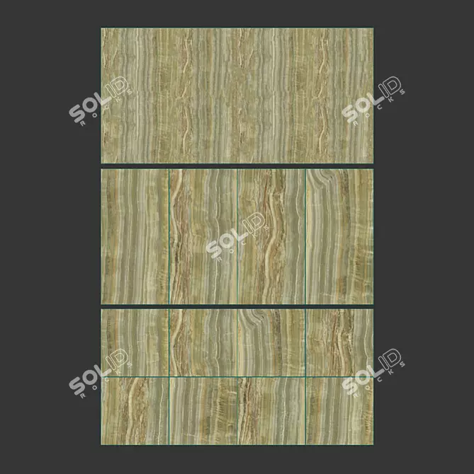 Green Onyx Vein Cut Tile 3D model image 4