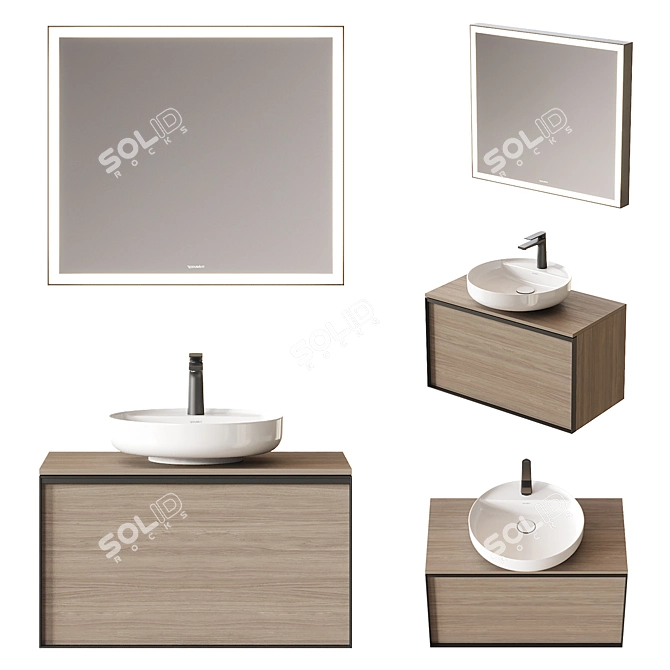  Modern Luxe Bathroom Set 3D model image 1
