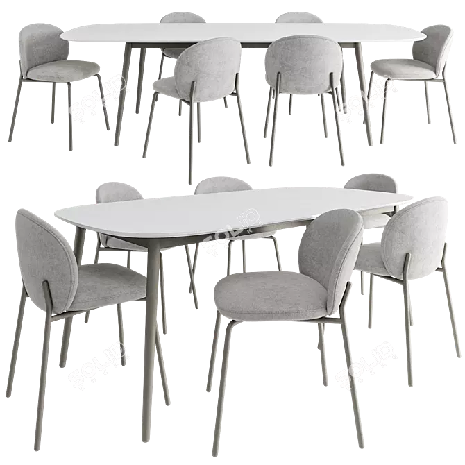 Stylish Kingston Dining Set Enjoyment 3D model image 1