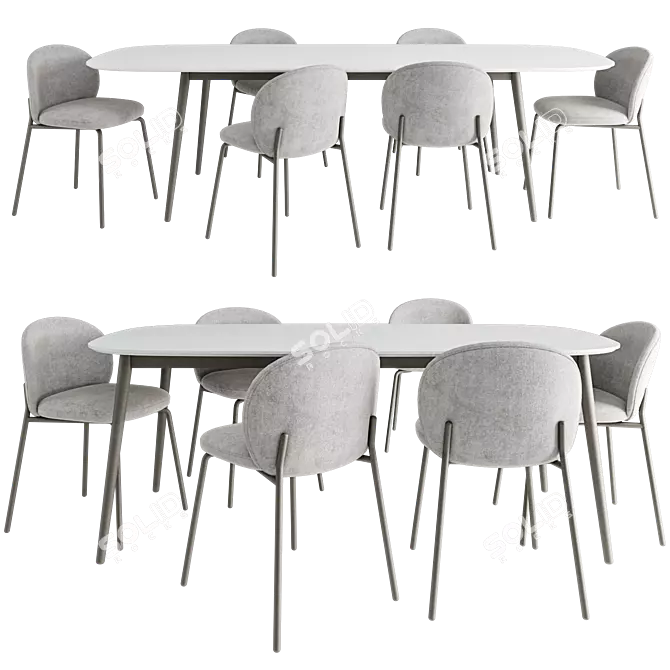 Stylish Kingston Dining Set Enjoyment 3D model image 2