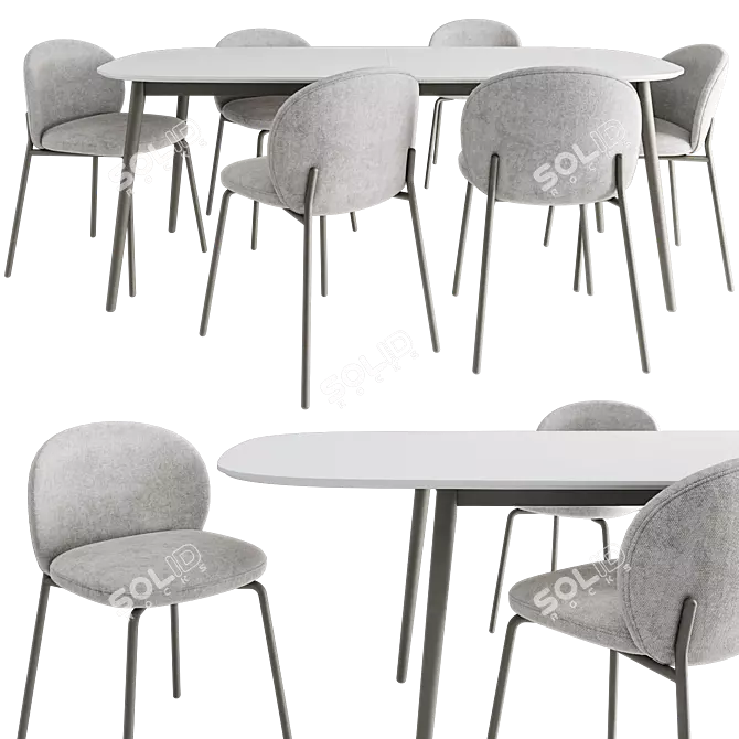 Stylish Kingston Dining Set Enjoyment 3D model image 3