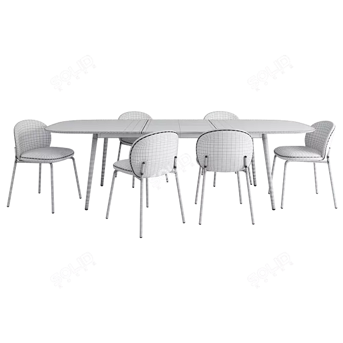 Stylish Kingston Dining Set Enjoyment 3D model image 5