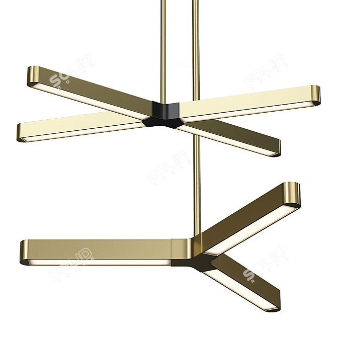 Gold Cross Pendant Light perfect 3D model image 1