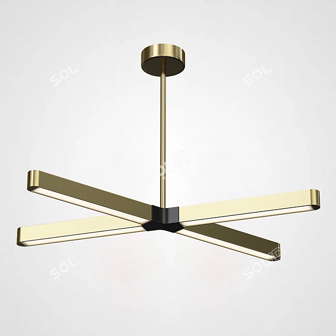 Gold Cross Pendant Light perfect 3D model image 2