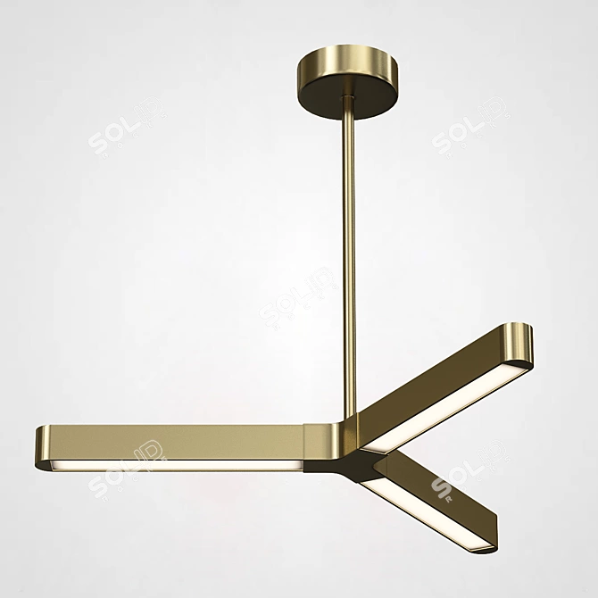 Gold Cross Pendant Light perfect 3D model image 3