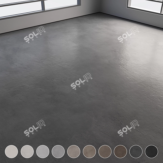 Polished Seamless Colored Concrete Floor 3D model image 1