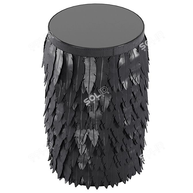 Modern Black Accent Table 3D model image 2