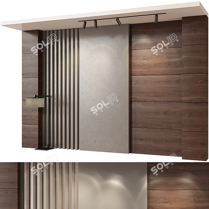 Modern Textured Wall Panel Set 3D model image 1