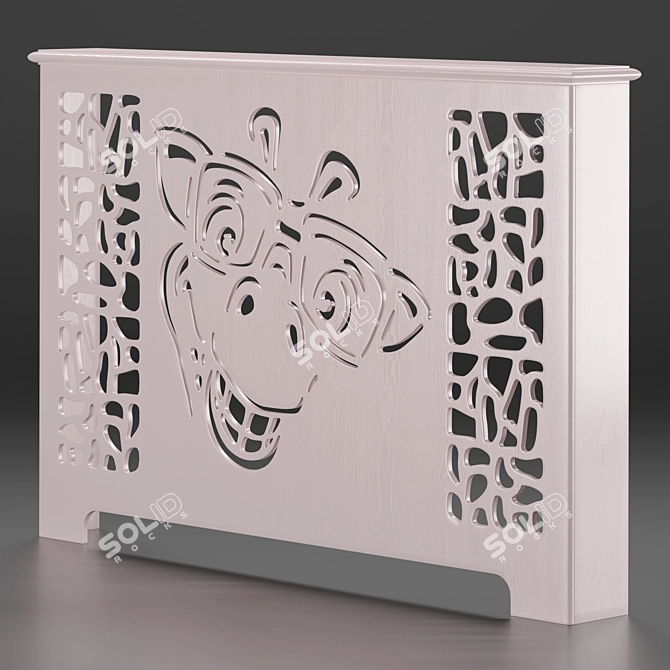 Giraffe-themed Kids' Room Panel 3D model image 3