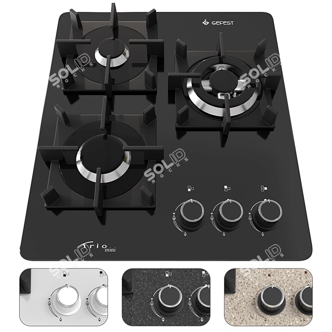 GEFEST Built-In Gas Cooktop 3D model image 1