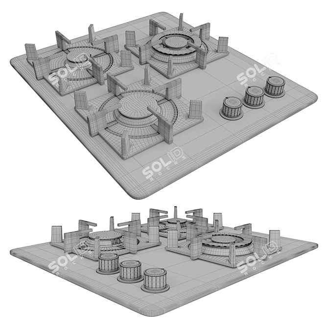 GEFEST Built-In Gas Cooktop 3D model image 6